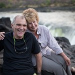 Steve and Pat celebrating in style on the Zambezi