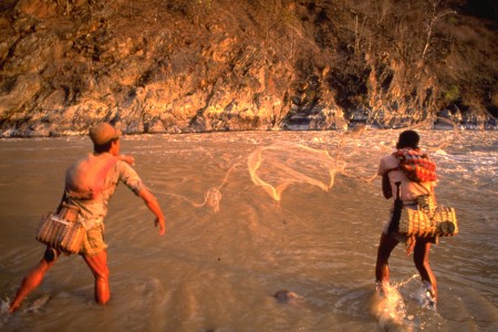 Local fishermen on the Karnali River is Western Nepal