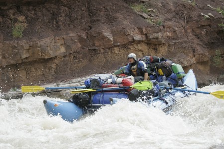 Taking the food and beers, gear raft support.