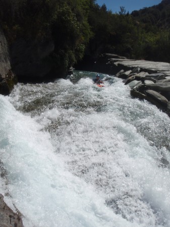 Andy running Cascade on the Shotover River