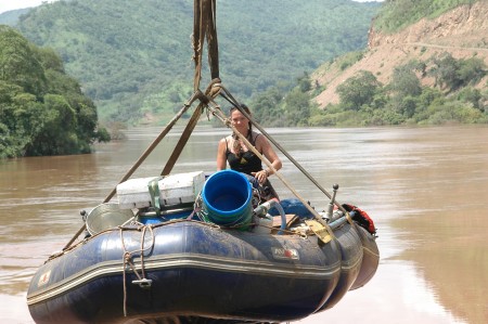 Jane Portaging Her Raft Around Gibe III