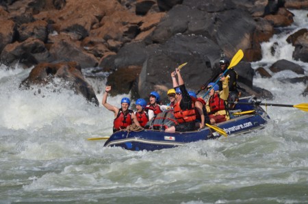 Dougie and the team after a successful run through Upper Moemba on the Zambezi