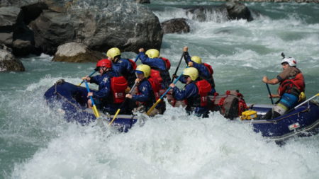 Thrill a minute rafting on the Tamur with 14 rapids in 120km