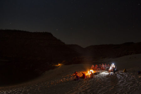 Relaxing around the campfire