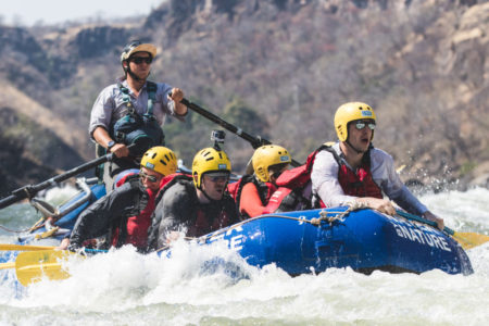 Among the rapids on day one.