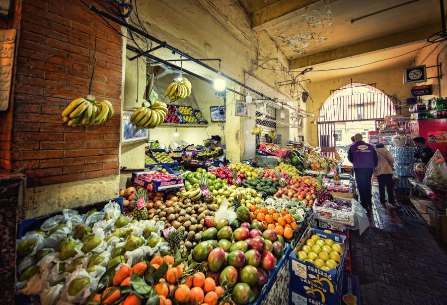 Image of fresk fruit in Marrakech market