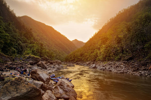 Image of sunset of the Karnali River