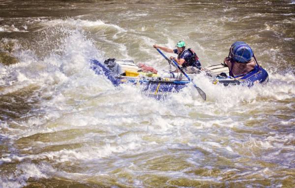 Image of gear raft in Gods House on the Karnali River