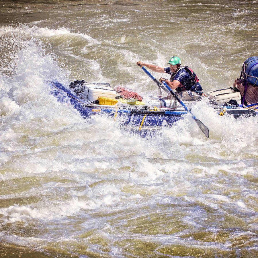 Image of gear raft in Gods House on the Karnali River