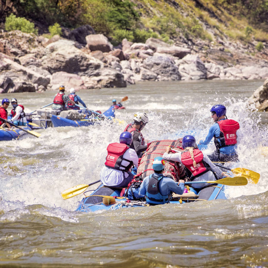 Image of multiple rafts on the