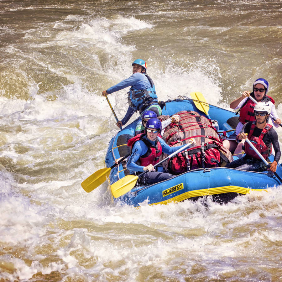 Image of raft on river in Nepal