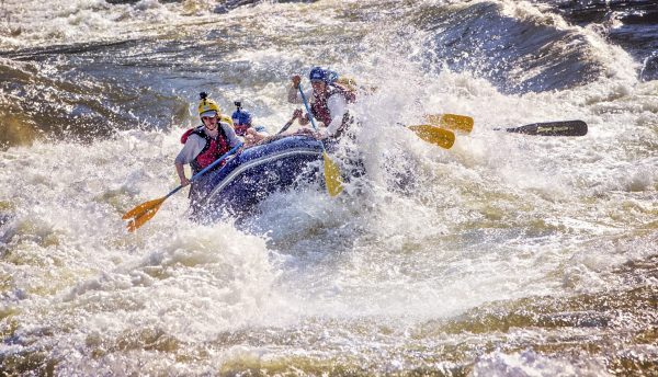 Raft in rapid on the Zambezi