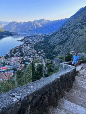 View onto Kotor old town from the fortress